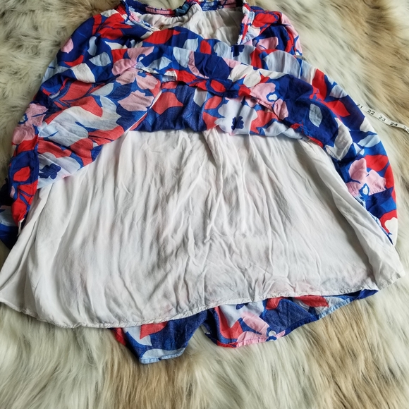 Draper James Maxi Skirt A Line Gypsy Floral PullOn Pockets Ruffle Hem Size Large - Picture 5 of 9